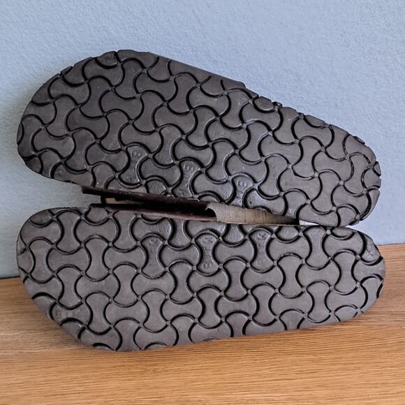 Birkenstock Women’s 8 EU 39 Brown Leather Noppy Strap Massage Sandals Germany - Picture 6 of 10